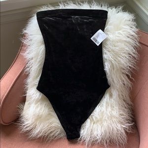 UO - Strapless Velvet Bodysuit